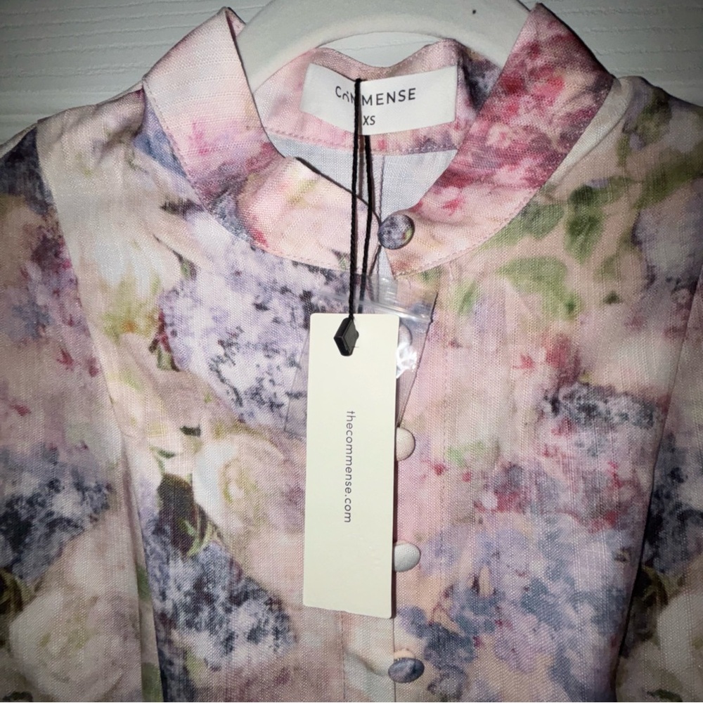 Commense Belted Balloon Sleeve Floral Dress - Picture 5 of 7